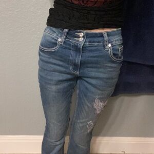 Y2k abbey dawn low rise flare bling jeans